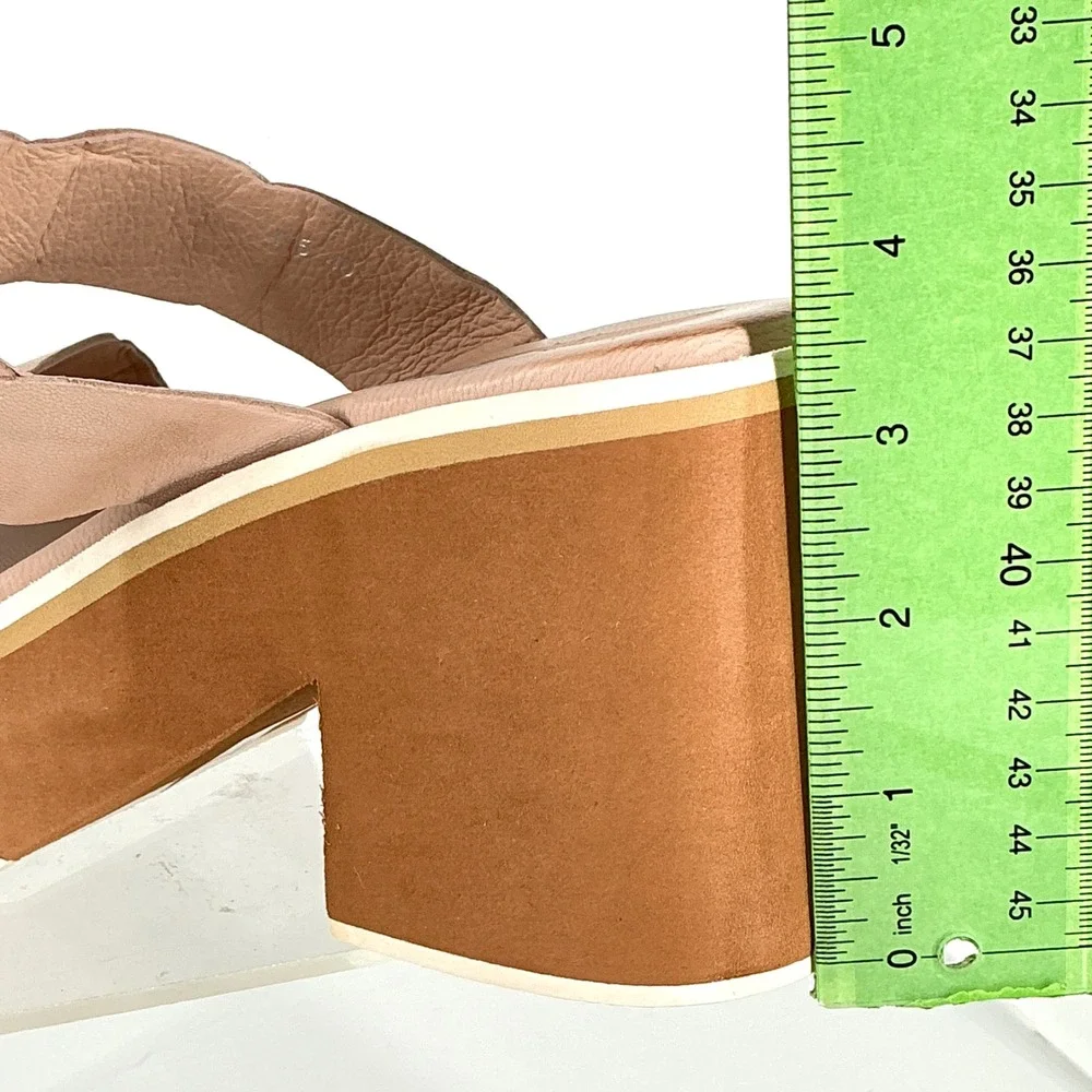 Antelope Size 40 US 9-9.5 Tan Nude Leather Chunky Platform Slide Sandal NEW $189